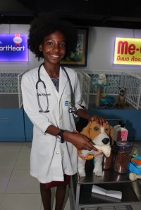 That was her first job when we arrived. A Vet...